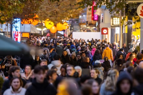 Stuttgart glows in 2025. Long shopping night in the city center. Light installations and other