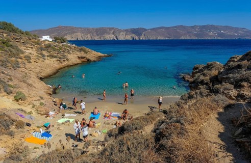 Agios Sostis, Mykonos, Cyclades, Greece - Agios Sostis, small town with the famous restaurant Kikis