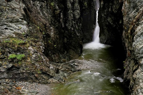 Small waterfall, Diosaz mountain river in the gorge, Gorges de la Diosaz, Les Houches,