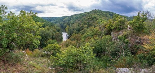 Autumn landscape, river loop, river Thaya, National Park Thayatal, Lower Austria, Austria