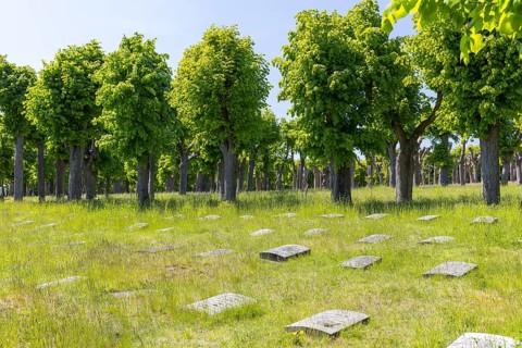Tombstones on the Gottesacker, the historic cemetery of the Herrnhuter Brüdergemeinde, Herrnhut,