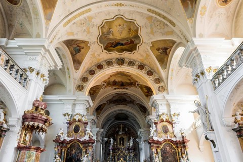 Interior view, monastery church, St. Peter, Southern Black Forest, Black Forest, Baden-Württemberg,