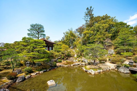 Japanese Garden with Pond, North Garden, Kitaniwa or Hokutei Garden, Ninna-ji Goths, Buddhist