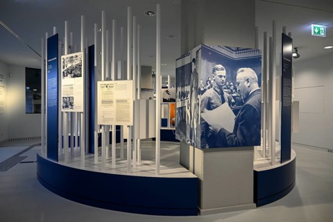 Exhibition Destiny Herrenmensch in the former NS Ordensburg Vogelsang, interior view, Eifel