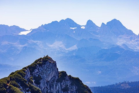 View from Rettenkogel to Bergwerkskogel and Dachstein, Postalm, Osterhorn Group, Salzkammergut,