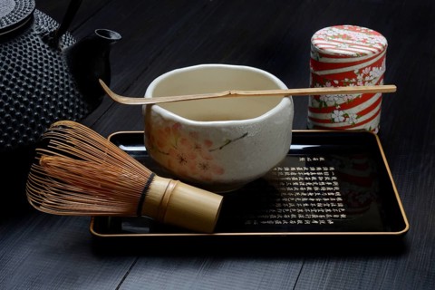Matcha tea preparation accessories, tea utensils