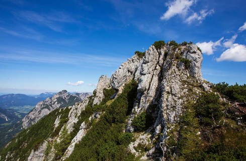 Summit cross am Scharfen, Postalm, Osterhorn Group, Salzkammergut, Province of Salzburg, Austria