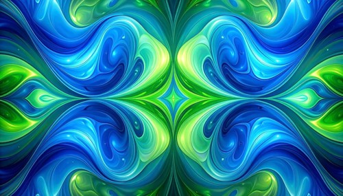 Symmetric Abstract Bright Liquid Ornament Background, futuristic wallpaper template illustration,