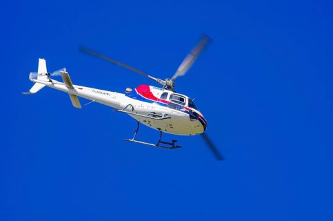 An Aerospatiale AS-350 BA Ecureuil helicopter, registration D-HAAN, from Meravo Air Company during