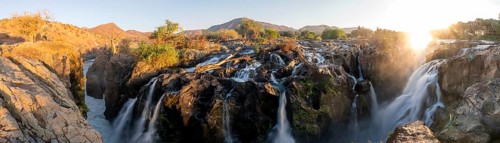 Epupa Falls, sunset at Epupa Waterfalls, Kaokoveld, Namibia