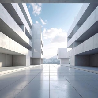 3d illustration of abstract modern architecture background, Minimal geometry architectural design,