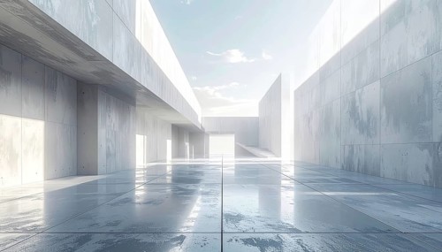 3d illustration of abstract modern architecture background, Minimal geometry architectural design,