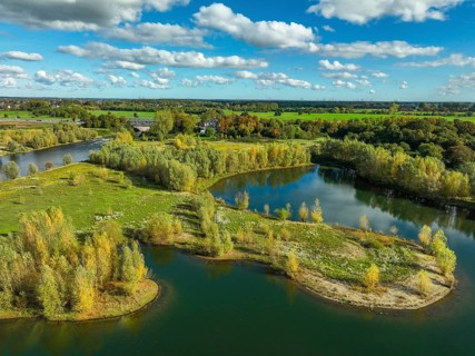 Wesel, Lower Rhine, North Rhine-Westphalia, Germany - autumn on the Lippe, trees with colorful