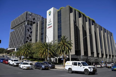 Street scene on the corner of Fidel Castro Street and Independence Avenue, Windhoek, Khomas region,