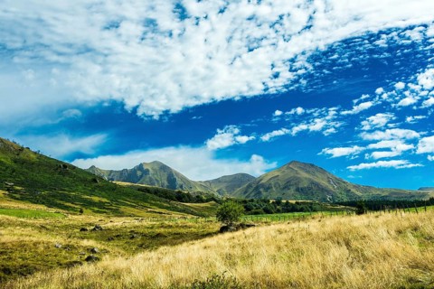 Valley of salt fountains in Puy de Dôme. Massif of Sancy, Auvergne Volcanoes Natural Regional Park.