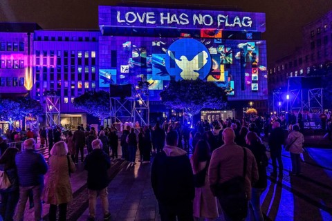 The 10th Essen Light Festival, in the city centre, second largest light art festival in Germany,