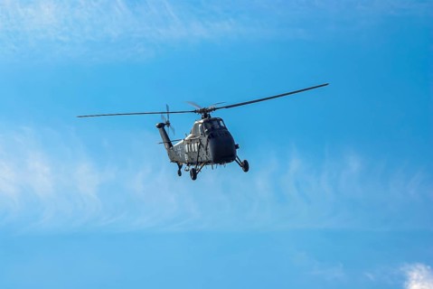 A Sikorsky S-58C transport helicopter in the colours of the German Army with the registration