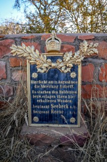 Memorial plaque at the German military cemetery at Waterberg, Otjozondjupa region, Namibia