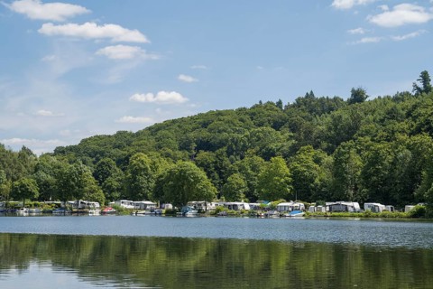 Campsite on the Ruhr, Kettwig, Essen, Rur region, North Rhine-Westphalia, Germany
