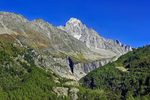 Aiguille du Chardonnet, front foothills of the Argentière glacier, Argentière, Chamonix-Mont-Blanc,