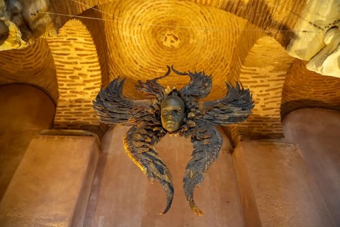 Art exhibition in the cistern in Gülhane Park in Istanbul, Turkey