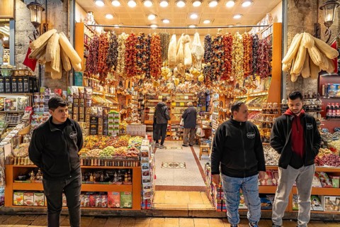 The Egyptian Bazaar Misir Çarsisi or Spice Bazaar in Eminönü, Istanbul, Turkey
