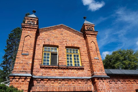 Brick building, former paper mill for the production of groundwood pulp board, UNESCO World
