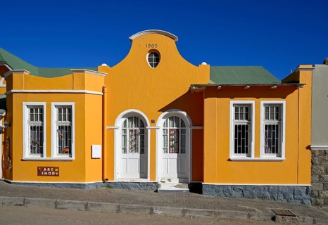 Colonial house facade in the Bergstraße, Lüderitz, Karas region, Namibia