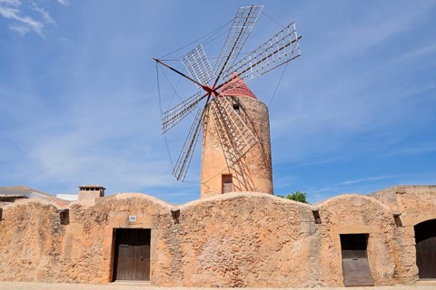 Windmill Moli den Xina, Algaida, Majorca, Balearic Islands, Spain