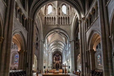 Interior view, Notre-Dame Cathedral, Lausanne, Switzerland