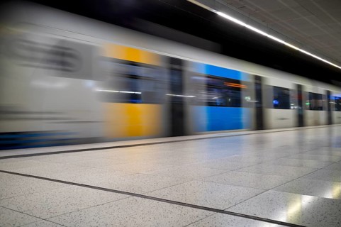 Underground incoming S-Bahn, train, Class 420 Generation 2025, platform, stop, city centre station,