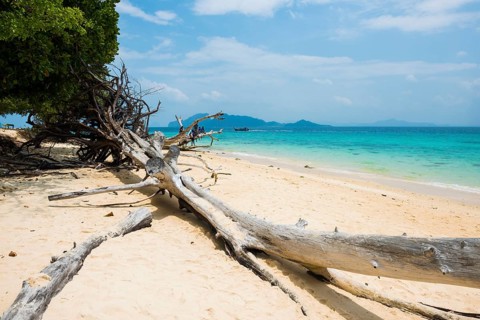 White sandy beach, Sunrise Beach, Koh Kradan, Hat Chao Mai National Park, Trang Province, Southern