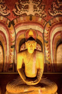 Buddha statues and murals in Dambulla Cave Temple, Dambulla, Sri Lanka