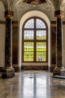 Interior design and exhibition rooms in the Würzburg Residence, imposing 18th century palace with