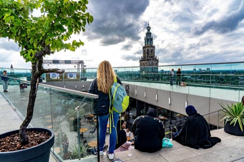 The Forum Groningen, public cultural and educational centre on the Nieuwe Markt, in the old town,