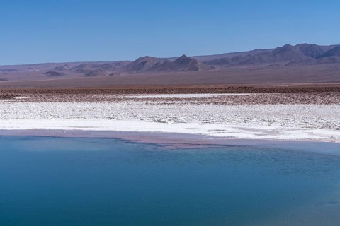 Coloured salt formations at the Lagunas Escondidas de Baltinache, Atacama Desert, Toconao, San