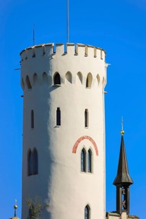 Lichtenstein Castle, fairytale castle of Württemberg, romantic fairytale castle on the eaves of the