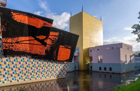 The Groninger Museum, art museum in various buildings in Groningen, between the central station and