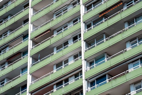 Residential tower block, in Essen-Steele, tallest residential building in the city, over 130 flats