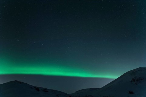 Northern Lights, Close to Keflavik, Ring Road, Mountains, Frost, Winter, Cold, Snow, Night,