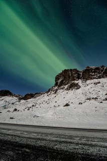 Northern Lights, Close to Vik, Ring Road, Mountains, Frost, Winter, Cold, Snow, Night, Iceland*