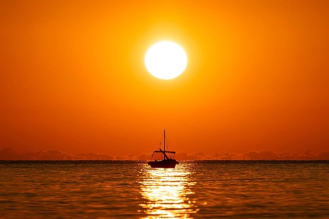 The sun rises on the Costa Rei, a stretch of coastline on the Italian Mediterranean island of