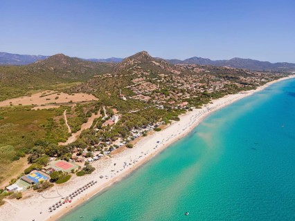 White sandy beaches and turquoise-blue sea stretch for several kilometres on the Costa Rei, a