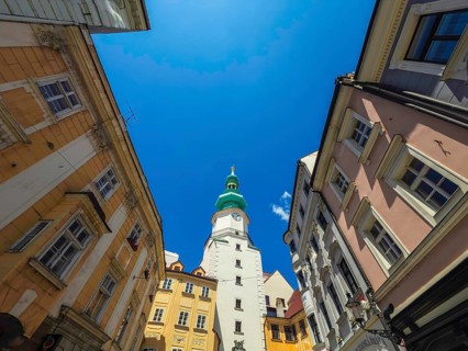 St Michael's Gate and Old Town in Bratislava, Slovakia