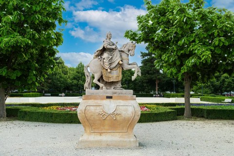 Statue of Maria Theresa in the Presidential Garden in Bratislava, Slovakia