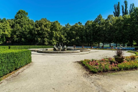 The Medical Garden, Medická záhrada, with the Swan Fountain in Bratislava, Slovakia