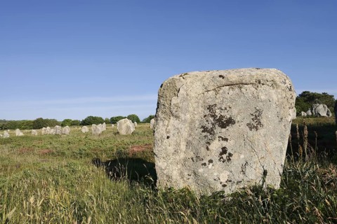 Megalithe, Alignements du Menec, Carnac, Department of Morbihan, Brittany, France