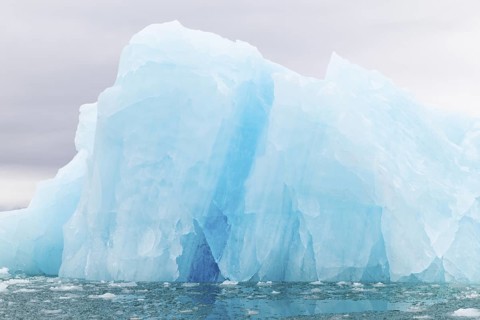 Iceberg, blue glacier ice, Smeerenburgbreen, Scandinavia, Spitsbergen