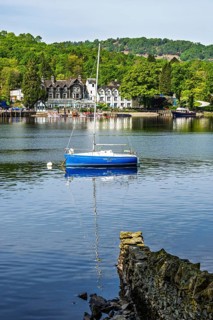 Boats on Windermere Lake, Fell Foot Park, Lake District, Cumbria, England, United Kingdom