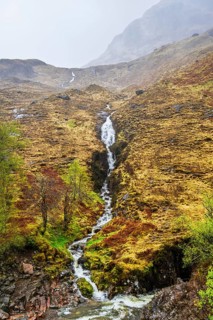 Glencoe Waterfall, Glencoe Valley, Argyll, Scotland, United Kingdom